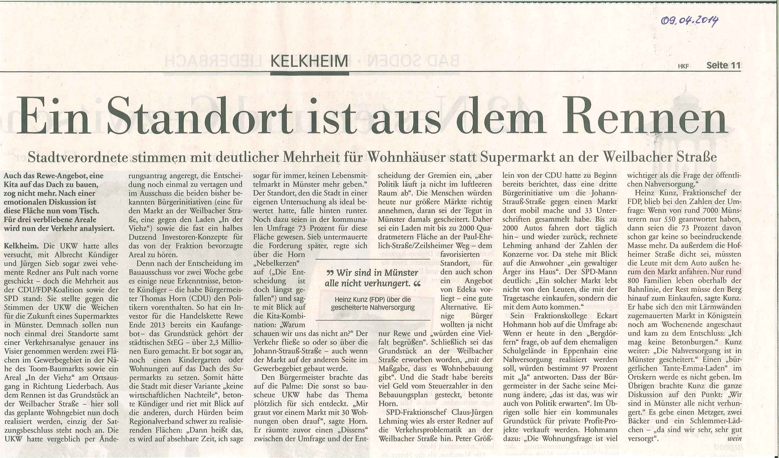 Presse: 09.04.2014 · Bürgervereinigung Alt-Münster e.V.
